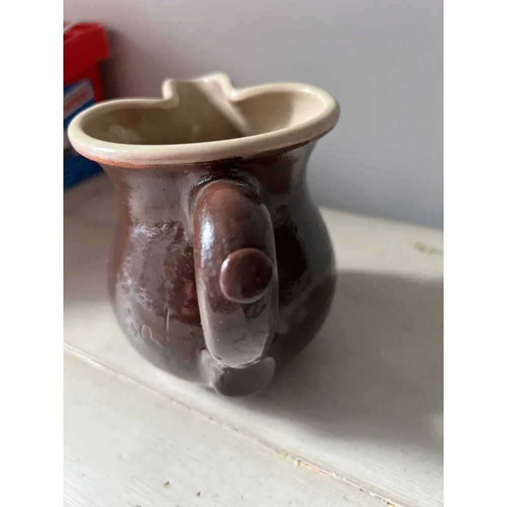 Portuguese Redware Pitcher with coat of arms  5' tall